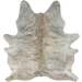 Large Ivory, Lt Brown, Gray Brazilian Brindle Cowhide: ivory and light brown with gray, brindle markings - 7'6" x 5'9" (BRBR1702