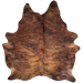 Reddish Brown and Black Brazilian Brindle Cowhide: reddish brown with black, brindle markings - 7'3" x 5'10" (BRBR1703)