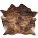 Tan, Brown, Black Brazilian Brindle Cowhide: tan and reddish brown with black and dark brown, brindle markings - 6'6" x 5'10" (BRBR1706)
