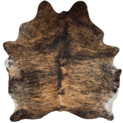 Brown and Black Brazilian Brindle Cowhide: brown with black, brindle markings - 6'9" x 5'7" (BRBR1707)