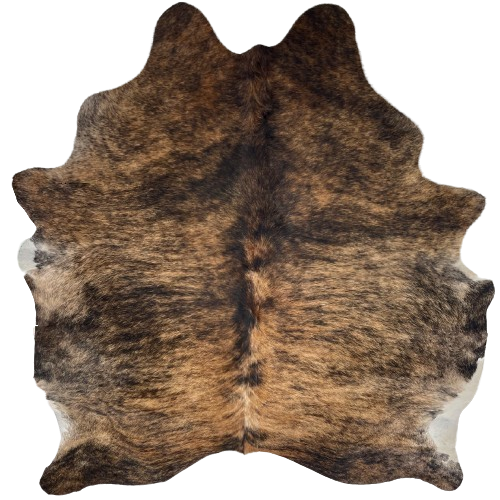 Brown and Black Brazilian Brindle Cowhide: brown with black, brindle markings - 6'9" x 5'7" (BRBR1707)