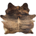 XL Tan, Black, Brown Brazilian Brindle Cowhide: tan and brown with black, brindle markings - 8'2" x 6'9" (BRBR1708)