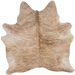  Ivory, Lt Brown, Black Brazilian Brindle Cowhide: ivory with light brown and black, brindle markings  - 7'1" x 5'10"   (BRBR1761)