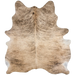 Lt Tan and Black Brazilian Brindle Cowhide: light tan with black, brindle markings - 7'5" x 6'4" (BRBR1766)