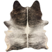 White, Brown, Gray, Black Brazilian Brindle Cowhide :white and brown with black and gray, brindle markings - 7'5" x 6'3" (BRBR1767)