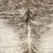 Closeup of this Brazilian Brindle Cowhide, showing ivory with black, brindle markings  (BRBR1768)