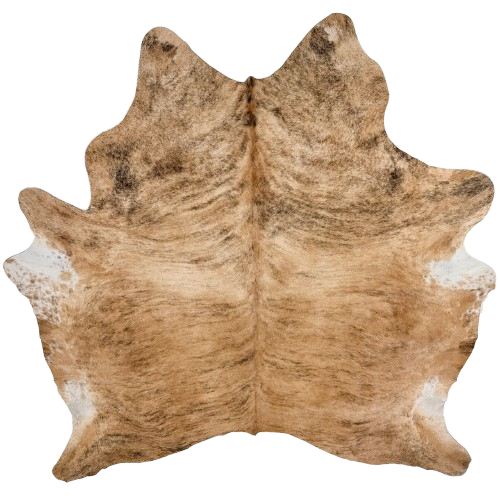 Brown and Black Brazilian Brindle Cowhide: brown with black, brindle markings - 7'5" x 6'8" (BRBR1776)