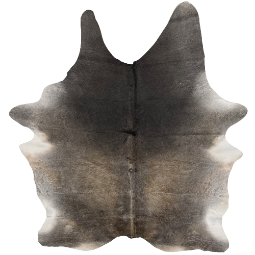 XL Dark Gray Brazilian Cowhide:  dark gray, with faint hints of light brown mixed in on the back - 8'2" x 6'3" (BRGR204)