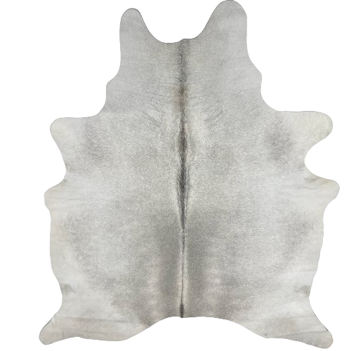 Light Gray Brazilian Cowhide:  light gray with dark gray down the spine - 7' x 5'5" (BRGR221)
