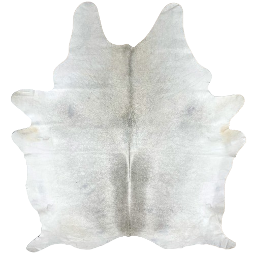 XXXL Two Tone Gray Brazilian Cowhide:  very light gray with darker gray down both sides of the spine on the back, and it has a darker gray down the spine on the shoulder, and white on the belly - 9'2" x 7'1" (BRGR229)