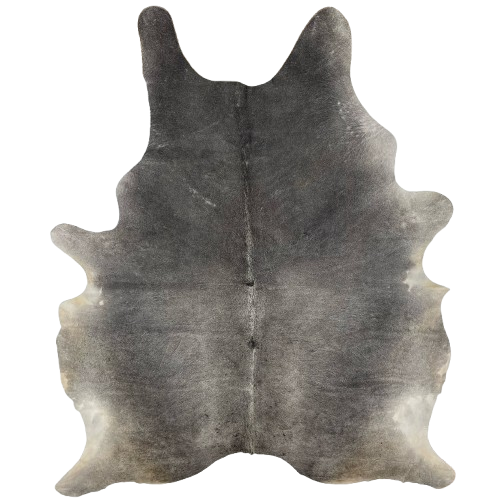 XL Dark Gray Brazilian Cowhide: dark gray with a little lighter gray on the back and down the spine - 8'4" x 6'4" (BRGR261)