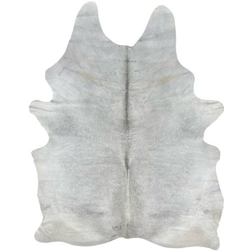 XL Light Gray Brazilian Cowhide, 1 brand mark: light gray, with darker gray down the spine, and one brand mark on the left side of the butt - 8'5" x 6'2" (BRGR262)