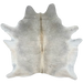 Gray Brazilian Cowhide: gray with light beige, longer hair, down the spine, and white and off-white on the belly and shanks - 6'11" x 6'2" (BRGR263)