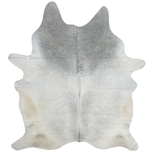 XL Light Gray Cowhide, 1 brand mark: light gray, with darker gray on the shoulder, and one brand mark on the left side of the butt - 8' x 5'8" (BRGR265)