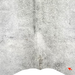 Closeup of this Large Light Gray Brazilian Cowhide, showing one brand mark on the right side of the butt (BRGR272)
