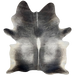 XL Dark Gray Brazilian Cowhide: dark gray, with gray on the back, white down the spine, and off-white on the belly - 8'1" x 6' (BRGR285)