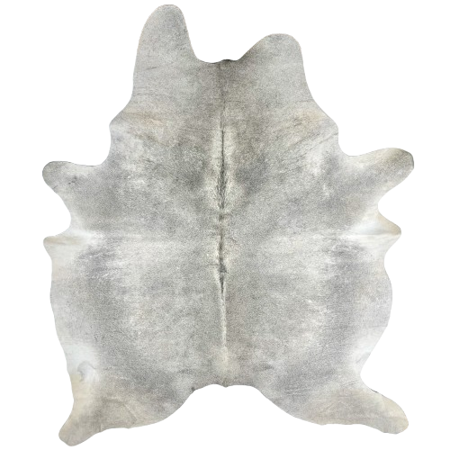 XL Light Gray Brazilian Cowhide: light gray with darker gray down part of the spine - 8' x 6' (BRGR288)