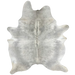 XL Light Gray Brazilian Cowhide: light gray with darker gray down part of the spine - 8' x 6' (BRGR288)