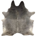 Large Gray Brazilian Cowhide: medium gray with dark gray on the shoulder, and one brand mark on the right side of the back - 7'11" x 6'5" (BRGR295)