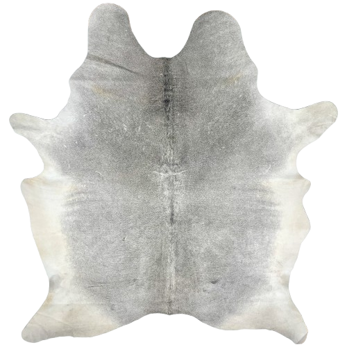 Large Gray Cowhide: gray with off-white on the belly - 7'9" x 5'10" (BRGR296)