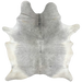 Large Gray Cowhide: gray with off-white on the belly - 7'9" x 5'10" (BRGR296)