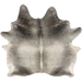 Large Two Tone Gray Brazilian Cowhide:    light gray on the back, and darker gray on the shoulder and butt, and off-white on the belly  7'6" x 6'7" (BRGR300)