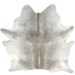 Large Gray Brazilian Cowhide: gray with white on the belly, hind shanks, and part of the fore shanks - 7'5" x 6'1" (BRGR302)