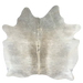 Two Tone Gray Brazilian Cowhide: light gray with darker gray down the spine and on the shoulder, and hints of light brown mixed on down the spine - 6'7" x 6' (BRGR305)
