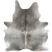 Large Gray Brazilian Cowhide: gray with a lighter strip of gray across the middle and down part of the spine - 7'8" x 5'11" (BRGR312)