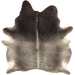 Two Tone Gray Brazilian Cowhide:     medium gray with dark gray on the shoulder, lighter gray down the spine, and longer hair on the belly - 7'1" x 6'1" (BRGR315)