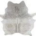 Large Gray and White Brazilian Cowhide:  light gray with darker gray down both sides of the spine and on the shoulder - 7'11" x 6'8"  (BRGR326)