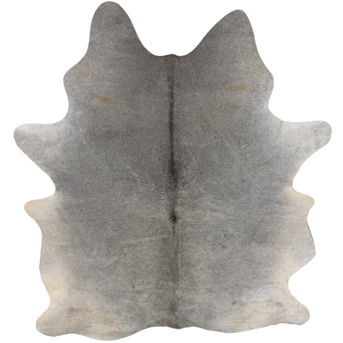 Large Gray Brazilian Cowhide: gray with darker gray down part of the spine - 7'6" x 5'9"  (BRGR328)