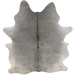 Large Gray Brazilian Cowhide: gray with darker gray down part of the spine - 7'6" x 5'9"  (BRGR328)