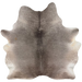 Large Dk Gray Brazilian Cowhide: dark gray with lighter gray and white on the belly, and hints of brown mixed in on the butt - 7'5" x 6'6" (BRGR329)