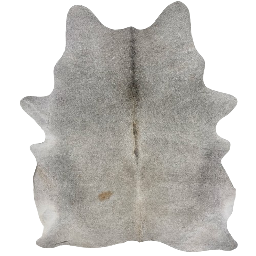 Large Gray Brazilian Cowhide:  gray with one small, brown spot on the left side of the back - 7'6" x 5'8"  (BRGR332)