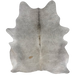 Large Gray Brazilian Cowhide:  gray with one small, brown spot on the left side of the back - 7'6" x 5'8"  (BRGR332)