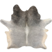 Large Two Tone Gray Brazilian Cowhide:   medium gray with darker gray on the shoulder, white down the spine, and light beige on the belly and part of the hind shanks -  7'9" x 6'3" (BRGR334)