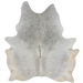 Large Light Gray Brazilian Cowhide: light gray with light beige on the belly, butt, and hind shanks - 7'8" x 6' (BRGR335)