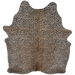Brown and Black, Leopard Print on Large, Light Beige Brazilian Cowhide, with light brown down the middle  - 7'7" x 5'11" (BRLP109)
