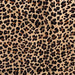 Closeup of this Light Brown Brazilian Cowhide, showing a stenciled brown and black, leopard print - 7'5" x 6'3" (BRLP122)