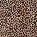 Closeup of this Light Brown Brazilian Cowhide, showing a stenciled, brown and black, leopard print (BRLP124)