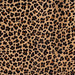 closeup of this Light Brown Brazilian Cowhide, showing a stenciled, brown and black, leopard print (BRLP126)