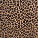 Closeup of this Light Brown Brazilian Cowhide, showing a stenciled, brown and black, leopard print - 7'2" x 6'1" (BRLP129)