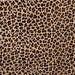 closeup of this Light Brown Brazilian Cowhide, showing a stenciled, brown and black, leopard print (BRLP131)