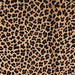 Closeup of this Light Brown Brazilian Cowhide, showing a stenciled, brown and black, leopard print (BRLP134)