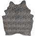 Leopard Brazilian Cowhide: off-white Brazilian cowhide with a black and brown, stenciled, leopard print - 6'9" x 5'4" (BRLP150)