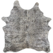 Large, Lt Beige, Brazilian Cowhide  that has been treated with a brown and black, Distressed Leopard & Silver, Metallic Acid Washes (BRLPAW096)