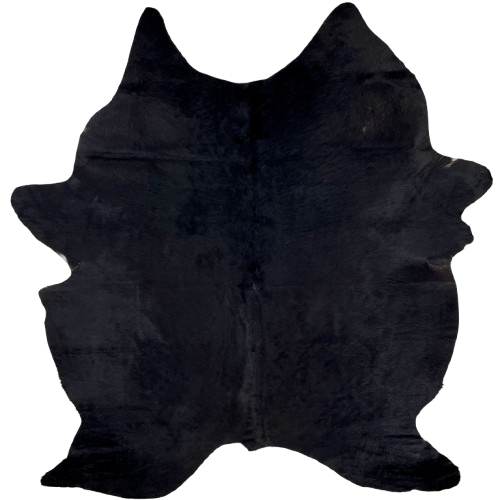 Natural Solid Black Brazilian Cowhide - 6'11" x 5'4" (BRSL255)