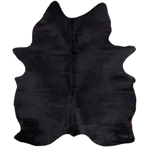 Natural Solid Black Brazilian Cowhide - 6'4" x 5'1" (BRSL256)