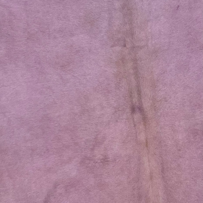 Closeup of this Large, Brazilian, Dyed Cowhide, showing light lilac (BRSLD227)